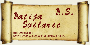 Matija Svilarić vizit kartica